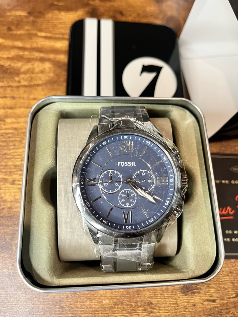 Fossil BQ1126 Flynn Smoke Stainless Steel Chronograph Men's Watch Grand Tour GT